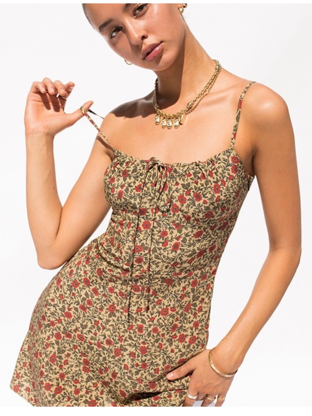 Realisation Par The Inez in Dahlia Silk Mini Slip Dress Floral Print Milkmaid XL
